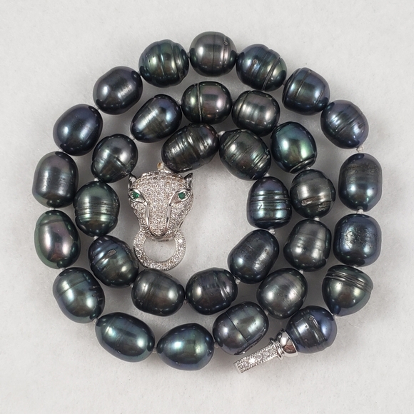 REAL - 11mm Black Pearl Necklace - Picture 5 of 6